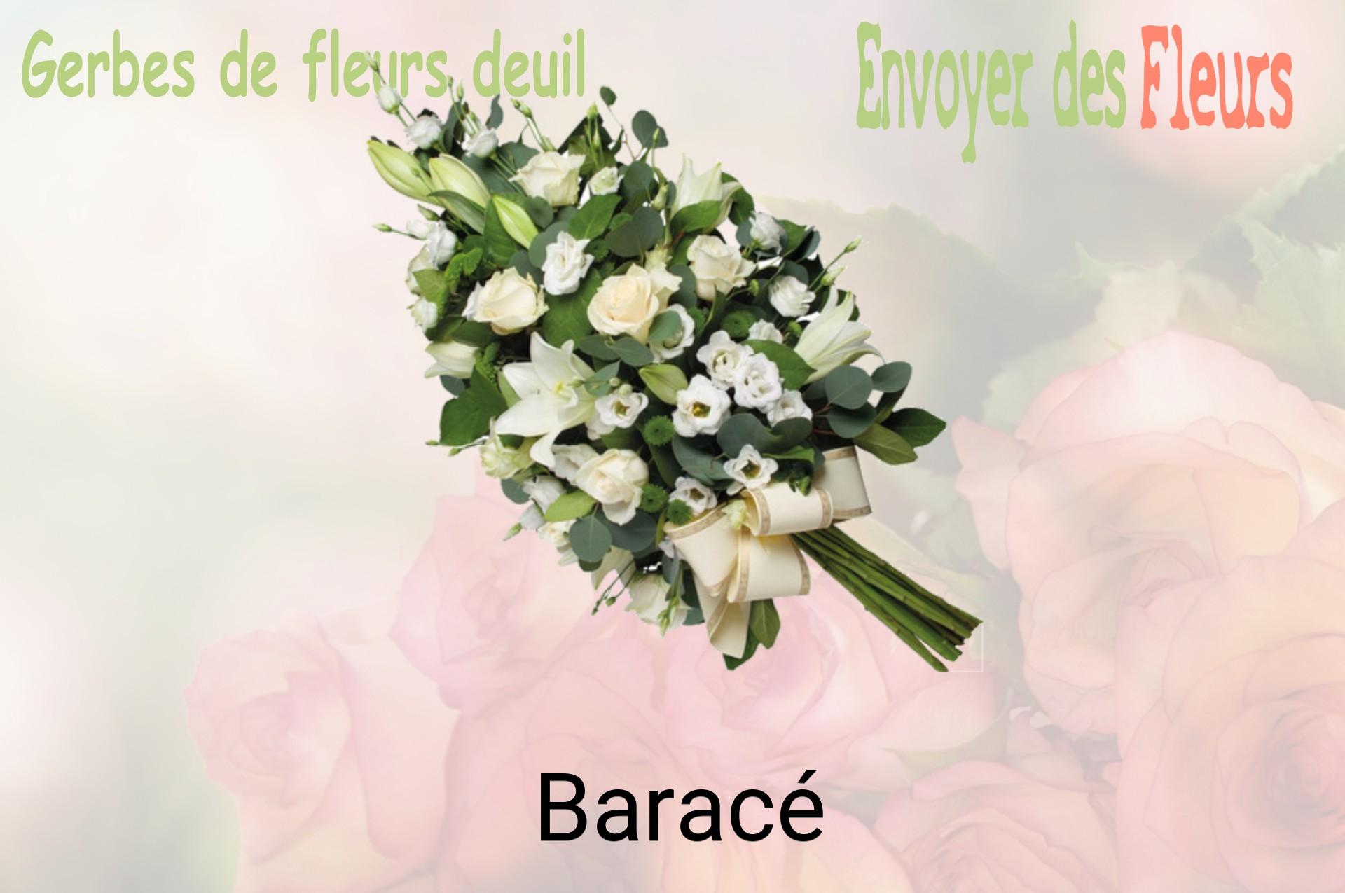Gerbe de fleurs de deuil livrée à Baracé